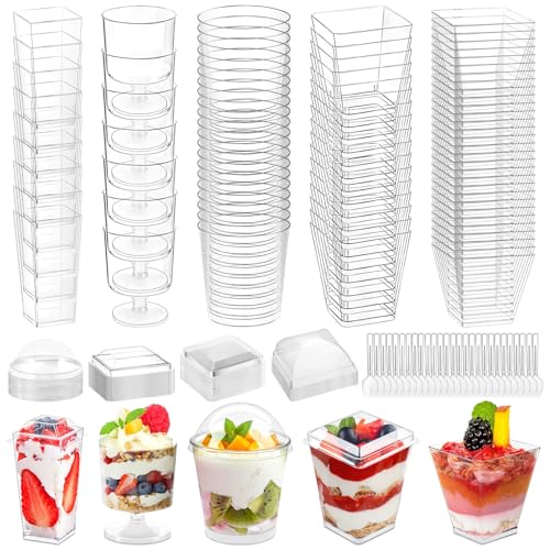 Tetutor Plastic Dessert Cups with Lids and Spoons 3 oz, 3.5 oz and 5 oz by Tetutor - Used condition - US$22.53