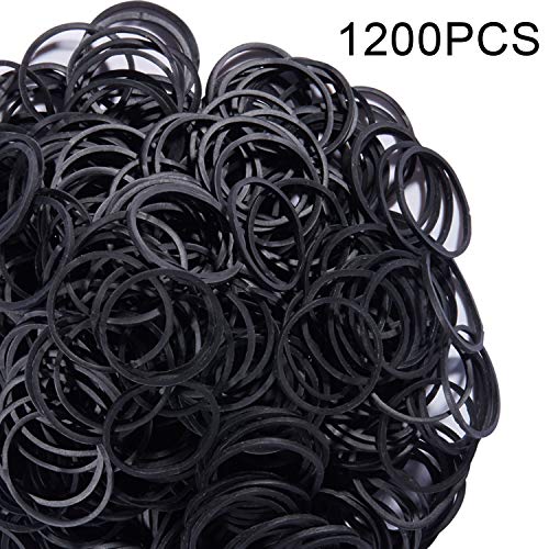 AMUU Rubber Bands1200pcs Black Small Mini Soft Elastic Bands For Hair Braids Office Supplies School Home image 6