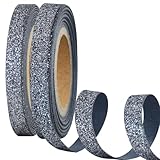 TONIFUL 2 Rolls 3/8 Inch Pearlescent Glitter Ribbon Gray, Sparkling Metallic Ribbon Roll for Christmas Halloween Valentine's Decor, DIY Crafts Wrapping Ornaments Party Supplies (10yds/roll)