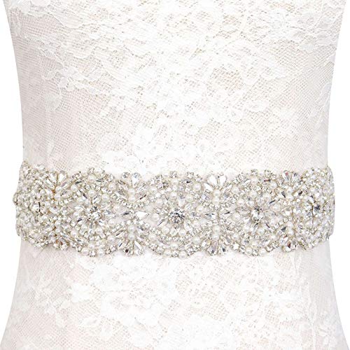 Pardecor Wedding Belt Rhinestone Belt Bridal Wedding Dress Sash Trim Rhinestone Applique Dress Belt Crystal Sash Accessories
