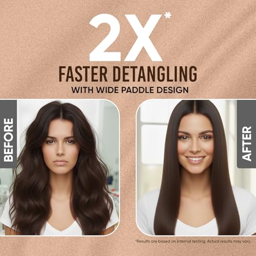Image of VEGA Premium Collection Mini Paddle Hair Brush (India's No.1* Hair Brush Brand) for Men & Women| Wide Detangler Brush for Long, Thick & Curly Hair | Smooth & Shiny Finish | Hair Comb for Men | (8586)