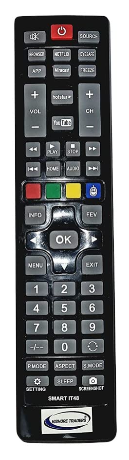 Image of Compatible Remote Control for Ossywud Smart Led Tv (Please Match Your Old Remote with Given Image, for Work It Must Be Exactly Same As Shown in Image)