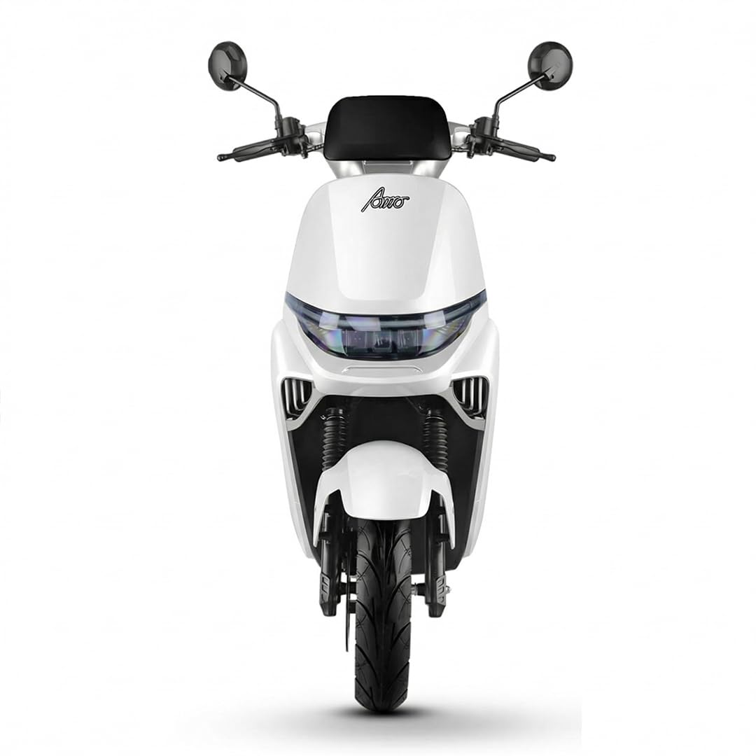 AMO Brisk 60V Lead Acid Low Speed Electric Scooter | 25 km/h | 60-70 km Range | Non-RTO | Portable Charger | White-image-35
