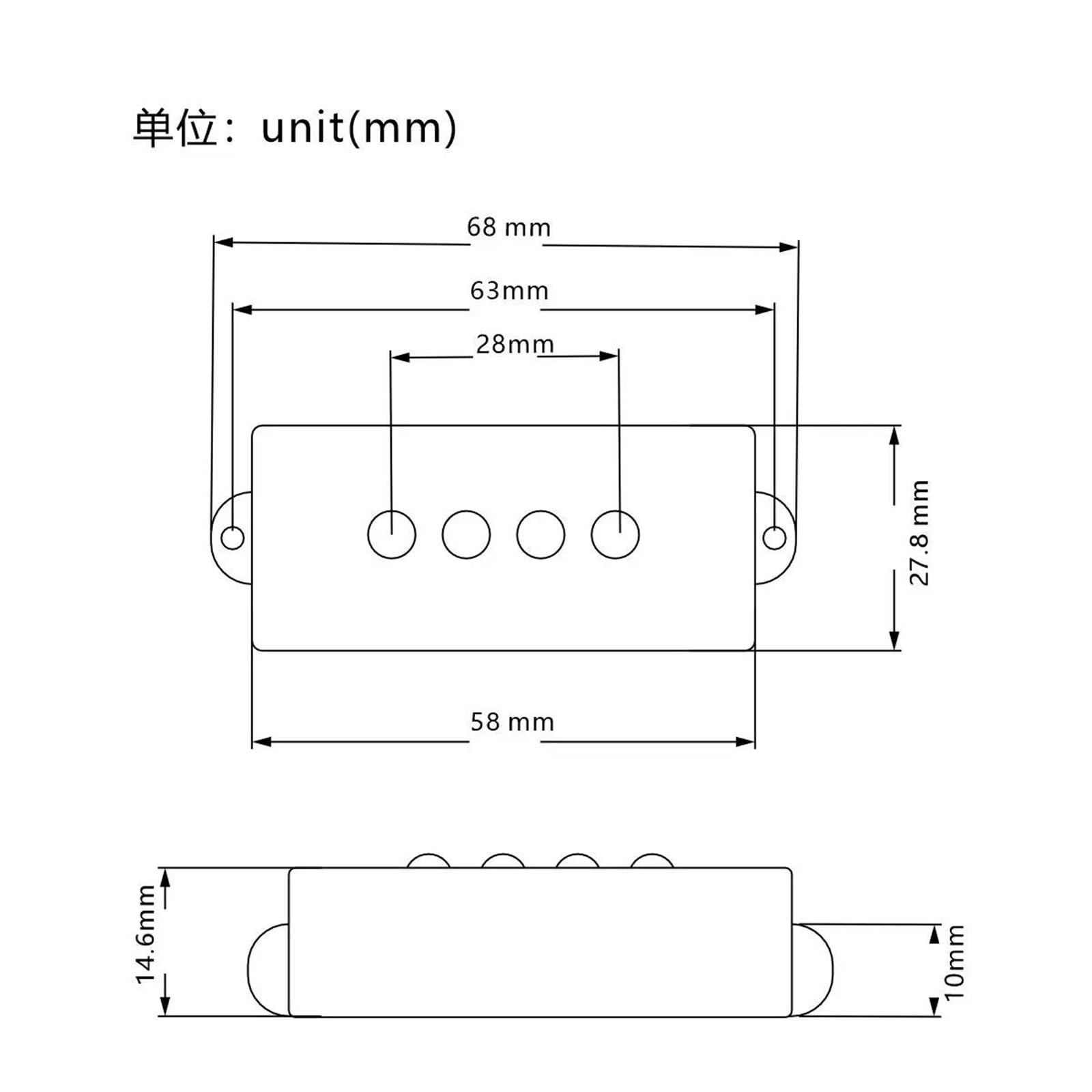 Repuestos Para Pastillas De Guitarra Pastilla Humbucker Para Bajo Alnico 5 PB | Bajo 4 Cuerdas Alnico V Negro para Repuesto de Piezas PB