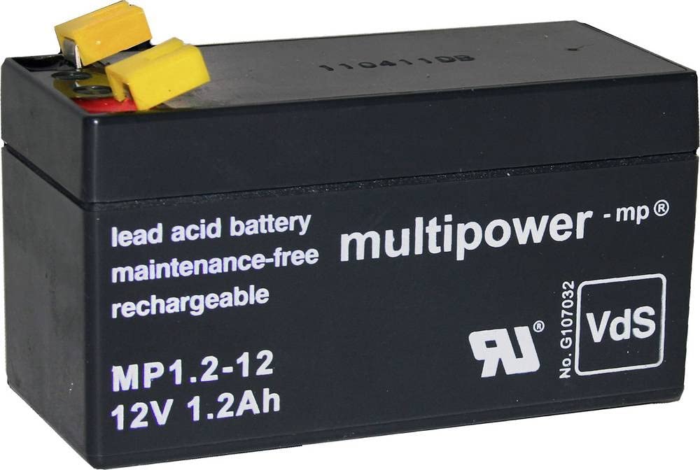 ⚡ Multipower MP1.2-12 12V 1.2Ah Lead Battery AGM Faston 4.8