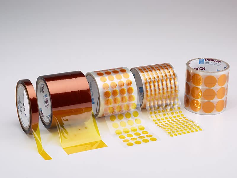 Caplugs KP00687 KP-SH Series, Polyimide Discs - Electronics & Parylene Coating, Solder Wave, Conformal Coating & Other High-Temp Masking Applications - 11/16" Disc, Amber, 1000 Discs/roll (SH-34469)
