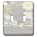 3dRose lsp_254448_2 Flowers of Pastel Creams, Yellow, and Gray with Gold Striped Bow Toggle Switch, Mixed
