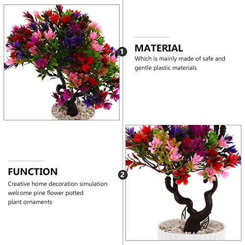 Yardwe Folha Da Planta Em Vaso de Bonsai Planta Verde Artificial Falso Verde Simulação Pequenas Plan