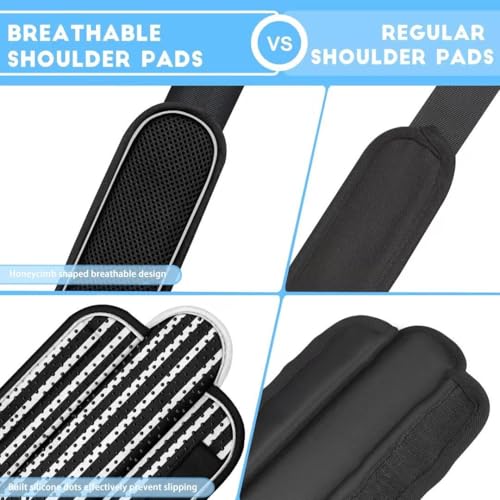 Image of ZINZ 2-Pack Universal Shoulder Pad with Ultra Thick Cushion for Bag Luggage Bag Crossbody, Plus Long & Anti-Slip & Breathable,Black & White Stripes