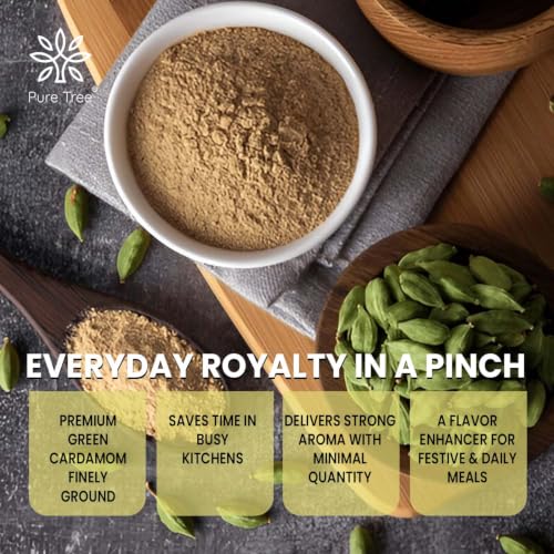 Image of Pure Tree Certified Organic Green Cardamom Powder | 100 g | Hari Elaichi Powder | Elaichi Powder