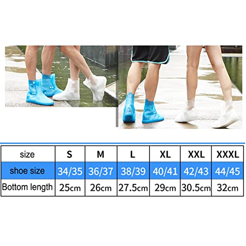 Cubrecalzado impermeable de silicona elástico alto con botones de doble fila, talla ajustable para proteger tus zapatos (Color: Azul, Talla: XXL) miniatura 7