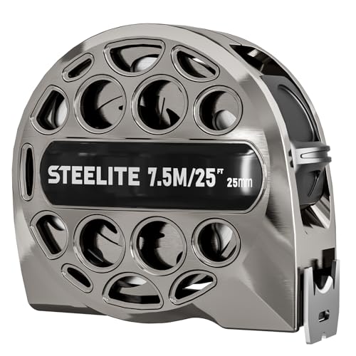 Mètre ruban à mesurer en acier inoxydable STEELITE 7,5m droit argent