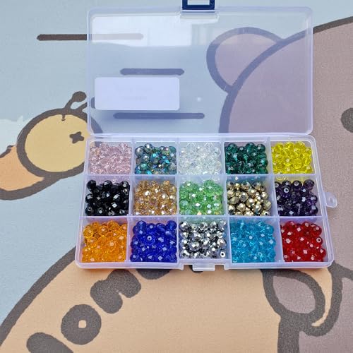 Image of 8mm Rondelle Glass Beads for Jewelry Making, Faceted Briolette Crystal Spacer Beads for Bracelets Necklaces Earring, 495pcs