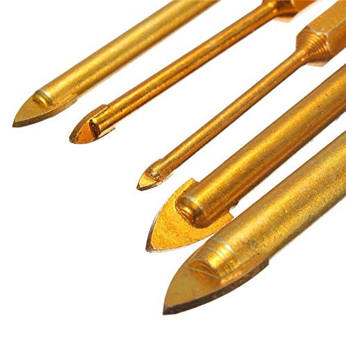 Set de 5 brocas para vidrio con vástago hexagonal miniatura 3