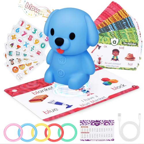 Humzo Phonics Talking Flash Cards with Reader Dog Learn to Read with 148 Pages 148 Sentences 592 Words & 90 Stickers Toddler Education Learning Toys for Kids Ages 3-8 Kindergarten 1st 2nd Grade