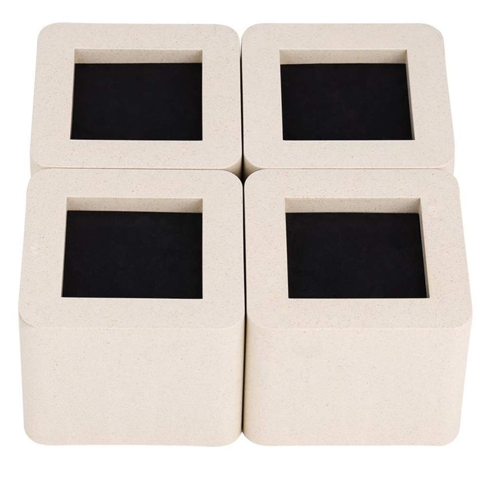 Gsycle 4 PCS Furniture Risers, Ceramic Simulated Plastic Home Furniture Leg Risers Bed Footer Couch Accessories for Table Desk Bed Sofa Wardrobe