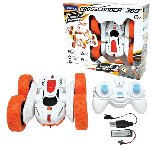 Lexibook, Crosslander® 360, Auto fuoristrada radiocomandata, fino a 12 km/h, effetti luminosi, rotazione delle ruote a 360°, acrobazie folli, telecomando da polso, ricaricabile, RC20