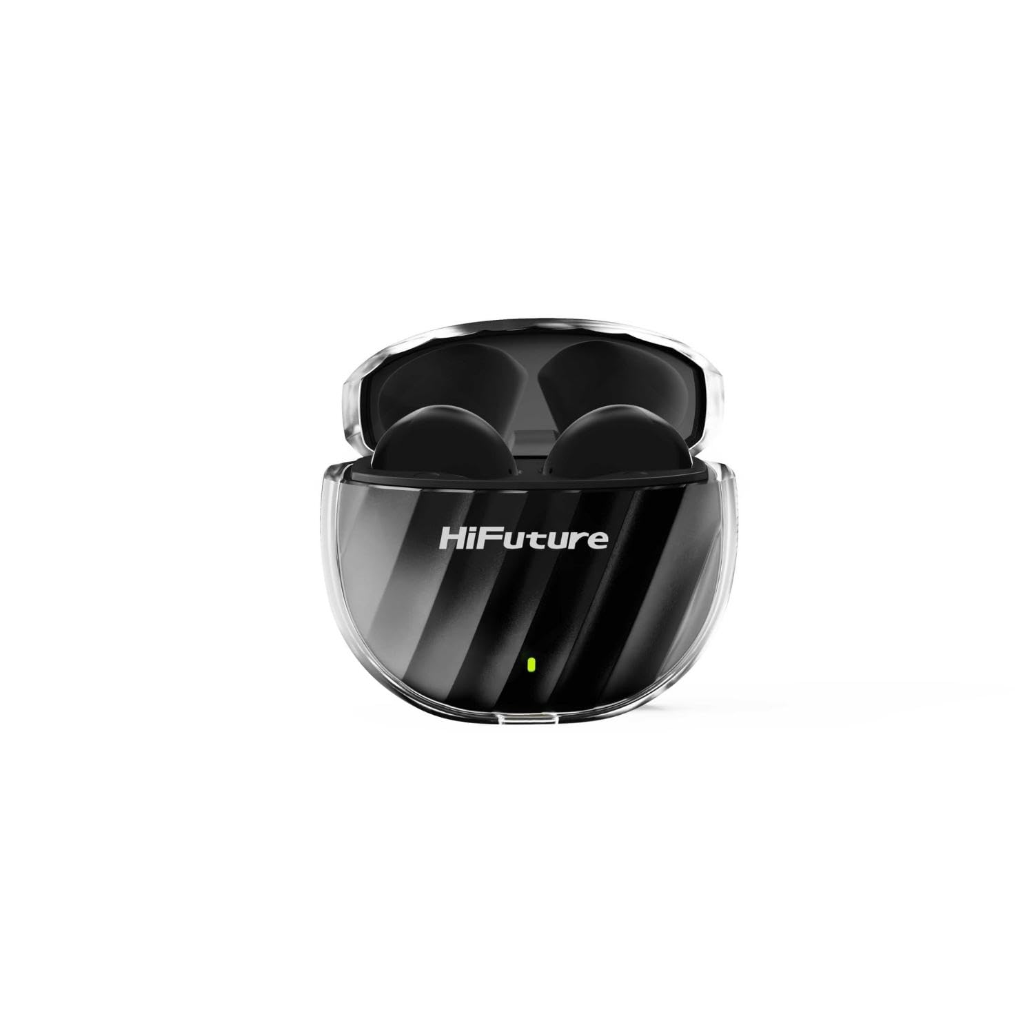 HiFutureFlyBuds3 TWS Earbuds, ENC for Clear Calls, Bluetooth 5.3, IPX5 Splashproof, 30 Hours Playtime, Powerful Bass, Wireless Earphones - Black