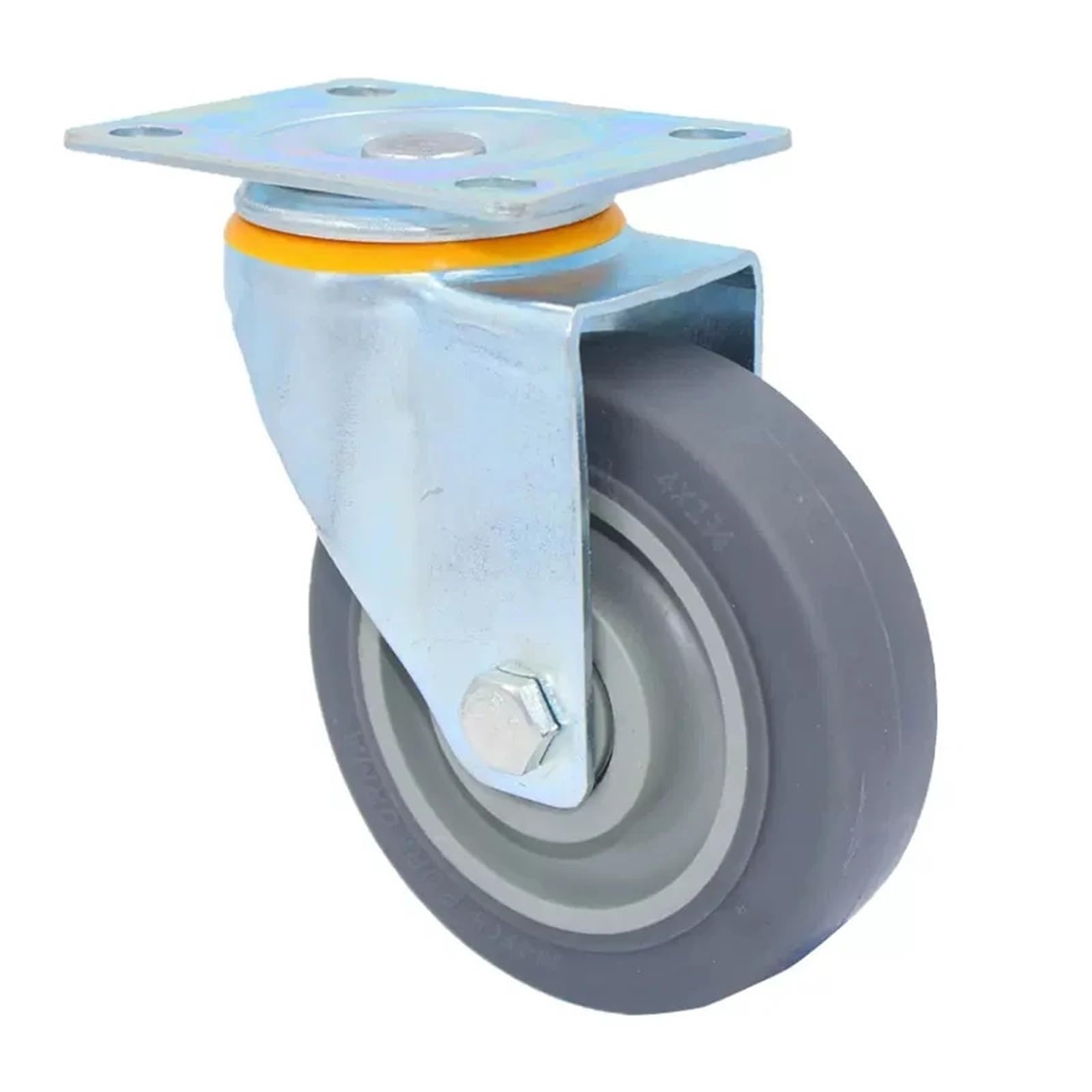 MXXDMOPD Pack of 4 4-inch TPR Swivel casters Gray Double-axis Silent wear-Resistant Wheel Diameter 100mm