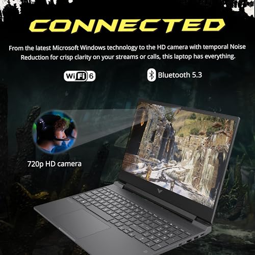 Image of HP Victus 15.6 inch 144Hz FHD Gaming Laptop, Intel i5-13420H, 16GB RAM, 512GB PCIe SSD, GeForce RTX 4050, Backlit Keyboard, WiFi 6, Win 11 Pro, Mica Silver, 1TB Docking Station Set