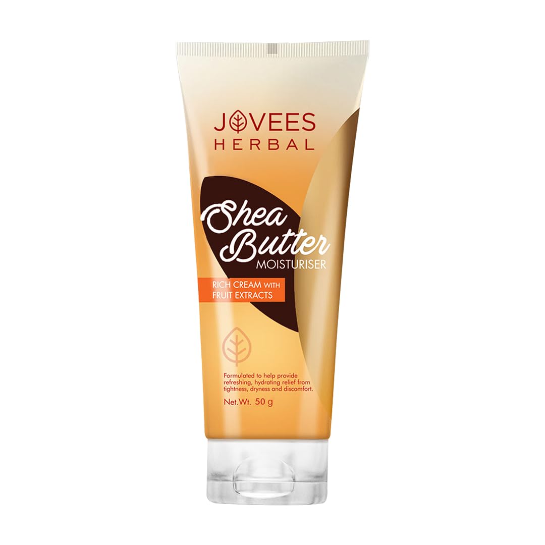 Jovees Herbal Shea Butter Moisturiser | With Shea Butter & Fruit Extracts | Reduces Skin Inflammation & Restores Hydration | For Normal & Dry Skin 50g