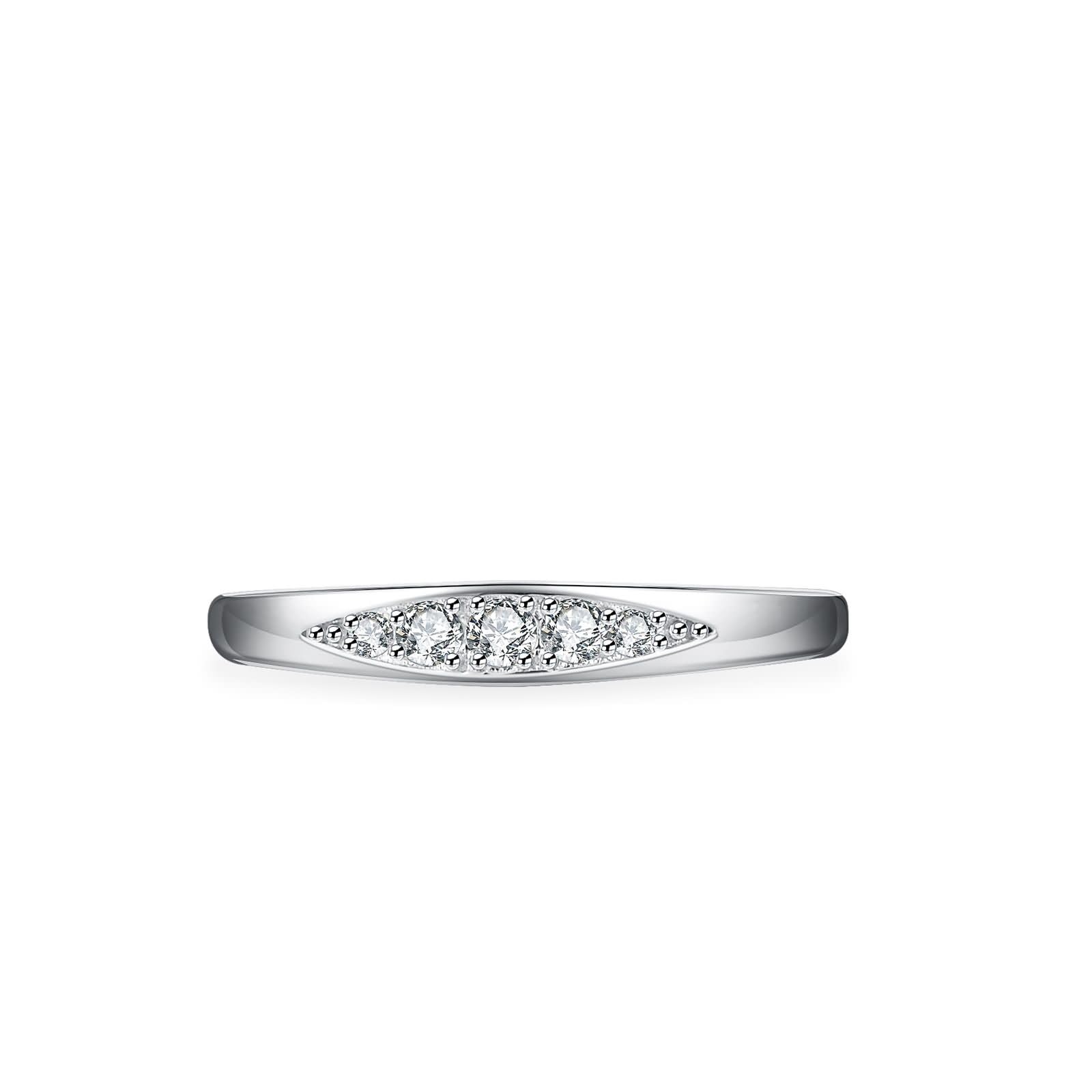 Anillo de compromiso para mujer, oro blanco con diamantes, anillos de boda de oro auténtico, delicado para mujer
