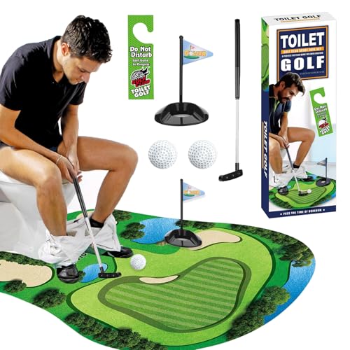 Toilet Golf Gifts for Men, Toilet Game Mini Golf Toy,Gag Gifts for Adults Funny, Valentines Day Gifts for Boyfriend,Dad, Men, Husband, Boyfriend, Him