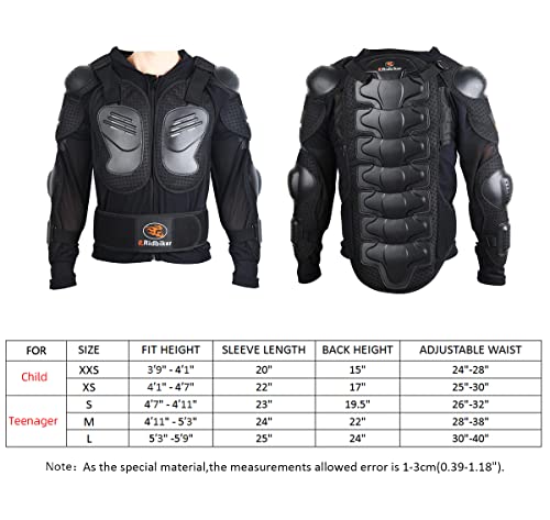 Kids Dirt Bike Gear For Kid Full Body Armor Protective Jacket For Motorcycle Chest Spine Protector Gear Spine Guard (L, Balck) #TOP1