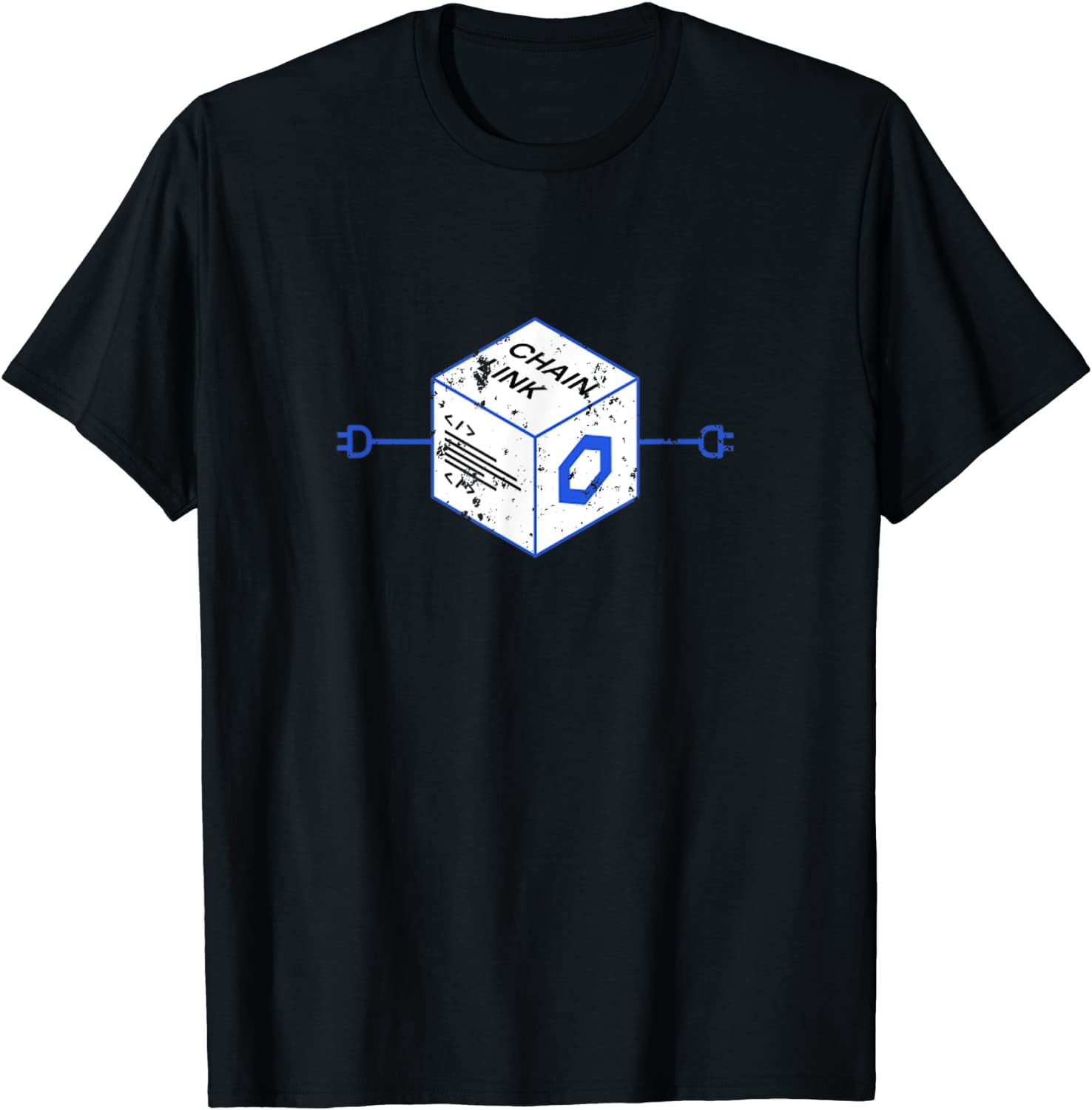 APSRA TRADERChainlink Crypto Link Cryptocurrency Connect Distressed ds1599 T-Shirt Cotton T-Shirt - Regular Fit, Printed T-Shirts for Men 3529