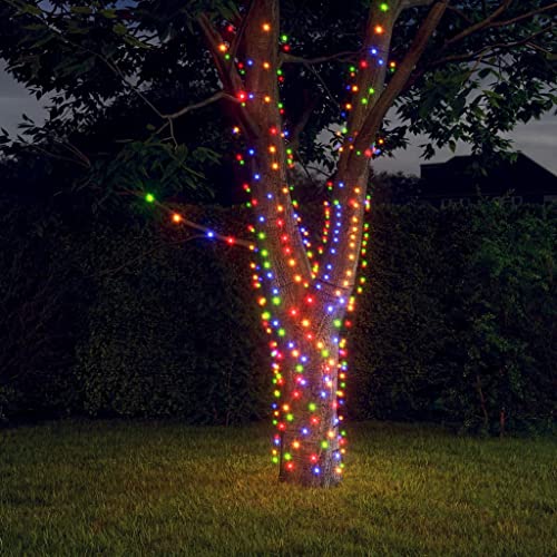 APCSA Home & Garden - Guirnalda de luces solares de 5 piezas de 5 x 200 LED coloridas para decoración interior y exterior