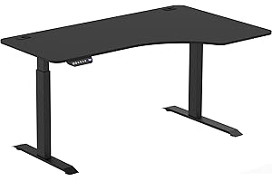 SHW 55-Inch Large Electric Height Adjustable L-Shaped Standing Desk