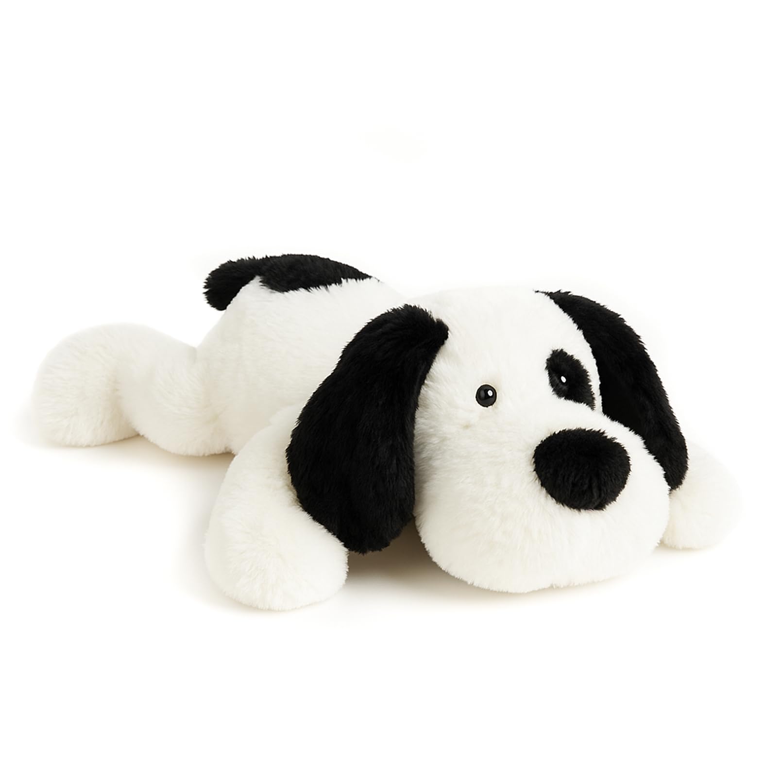 Floppy Stuffed Dog Puppy Plush Toy, Huggable White Beagle with Black Ears Labrador Retriever Stuffed Animal Dogs for Kids Girls Boys Baby Birthday Bedtime Gift, 20 inches