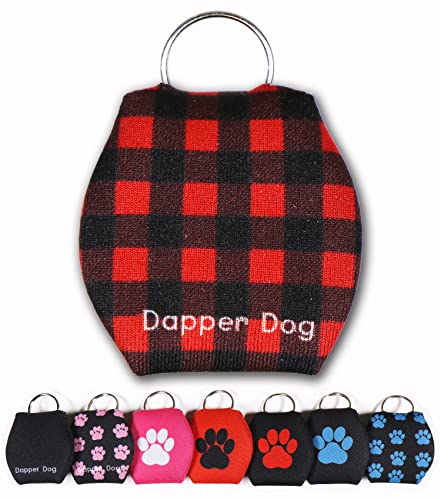 Image of Dapper Dog - Dog Tag Silencer with Tag Ring (Red Checkered)