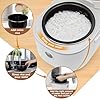 Bear 6 Multifunctional 4 Cups(Uncooked) Rice Cooker with Steamer for 1-4 People, Perfect for White/Brown Rice, Porridge, and Soup, White Rice Cooker