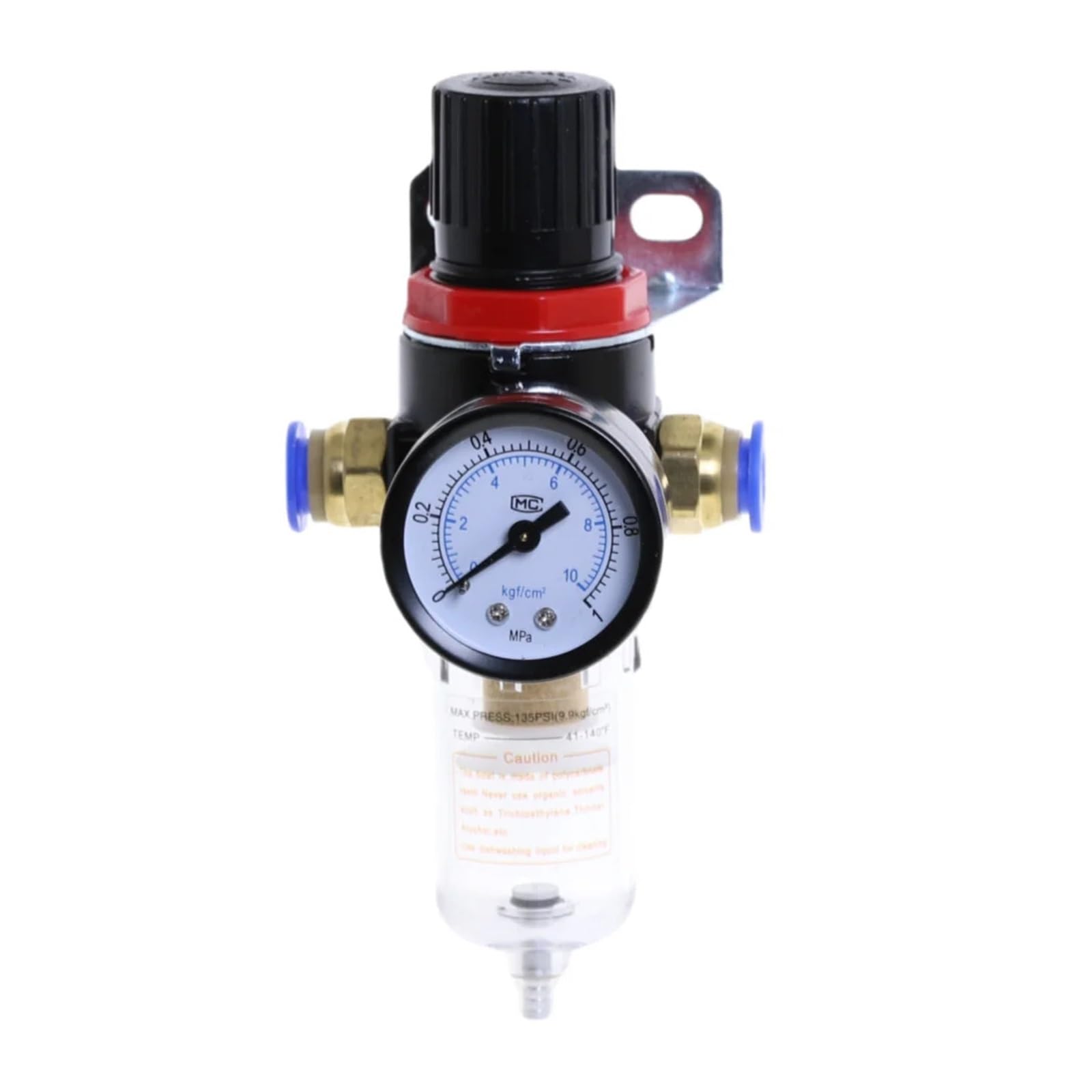 Regolazione pneumatica della pressione Regolatore di pressione dell'unità trattamento dell'aria con filtro pneumatico, valvola riduzione del compressore(Tape-10mm Fitting)