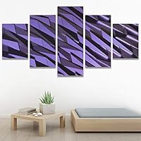 SIGNWIN 5 Panel Canvas Wall Art Holographic Patterns for Home Decorations Ready to Hang - 60
