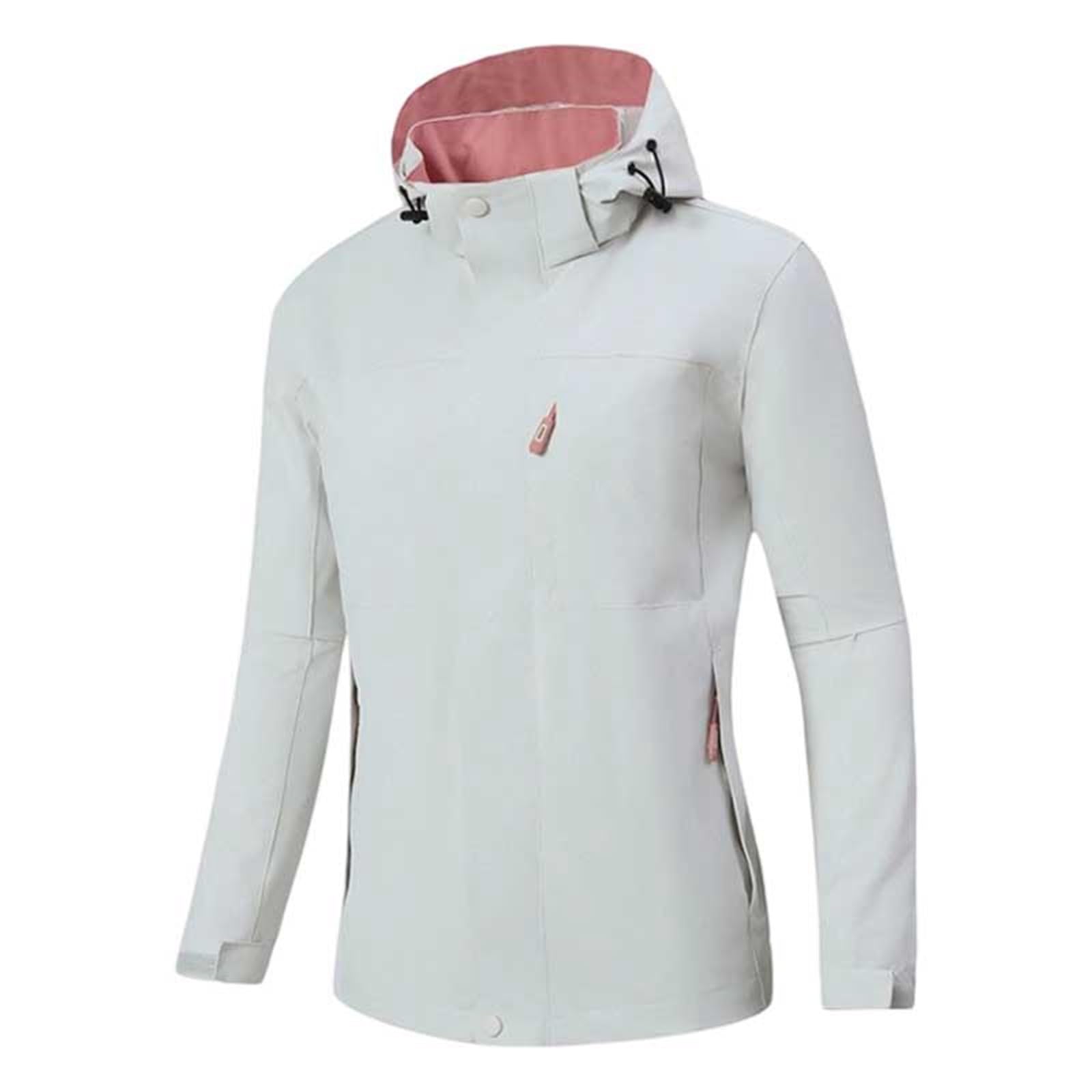 Genérico Chubasquero Mujer Impermeable-Chaquetas Casuales Para Mujer Ligeras Resistentes Al Viento Para Senderismo Para Todas Las Estaciones Con Capucha