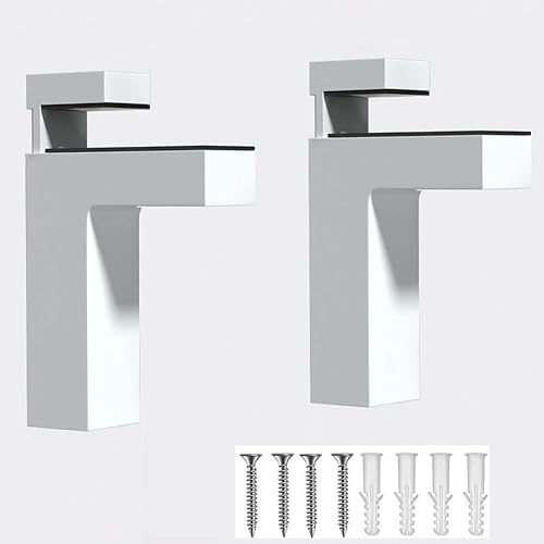 Miniatura 9 de Soportes de estante de vidrio, 2 soportes de estante flotantes de madera ajustables, soportes de montaje, soportes de pared para estantes de vidrio,