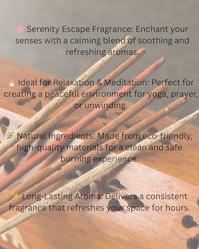 Image of Eternia Serenity Escape Burning Incense Sticks | Long-Lasting Aromatic Agarbatti for Soothing Fragrances | Pack of 3