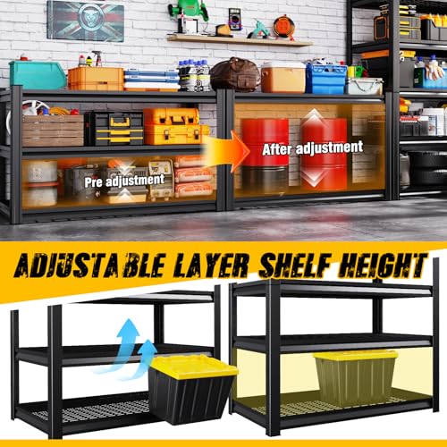 Image of 3-Pack Heavy Duty Garage Shelving for Large Storage & Whole Garage Organization, 72 inchH x 59 inchW x 20 inchD Adjustable 5-Tier All Metal Wire Shelf for Tools,Storage Bins,Bulk Items,Warehouse&Workshop