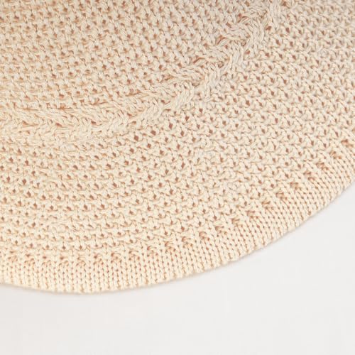 Sombrero de playa plegable tejido para mujer miniatura 4