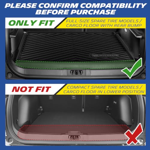 Image of Michelin Vehicle Mats for 2021-2026 Bronco Sport | Only Fit Full-Size Spare Tire Models or Cargo Floor with Rear Bump, All-Weather TPE Custom Fit Liner
