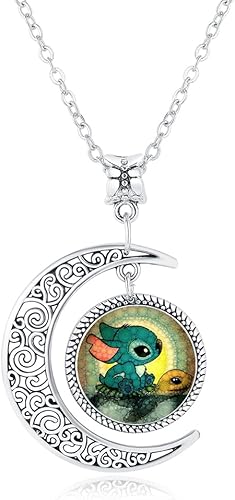 Miniatura 1 de Liumart Collar de luna hecho a mano con colgante de dibujos animados