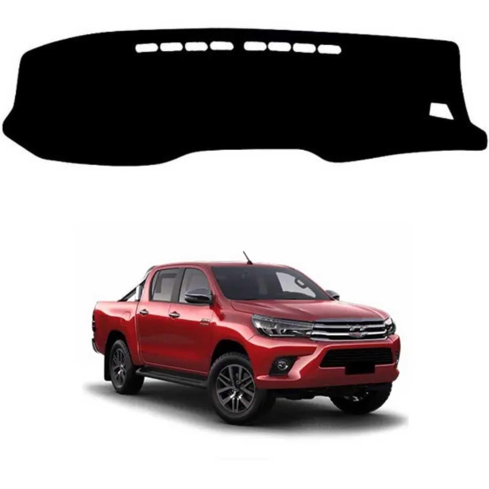 Pokrowiec na deskę rozdzielczą do Toyoty Hilux 2015-2019 RHD mata antypoślizgowa osłona przeciwsłoneczna dywan dywanik Pad konsola środkowa czarny