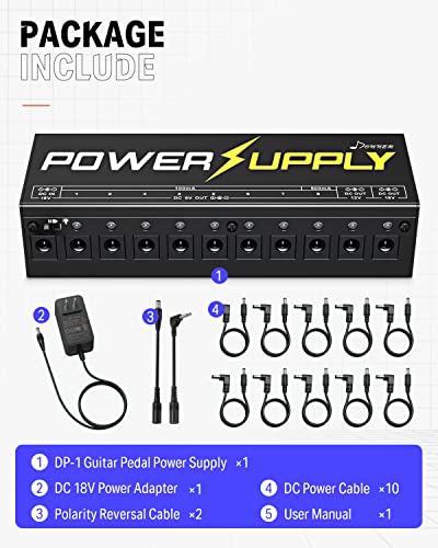 Donner Dp-1 Guitar Power Supply 10 Isolated Dc Output For 9V/12V/18V Effect Pedal #TOP5