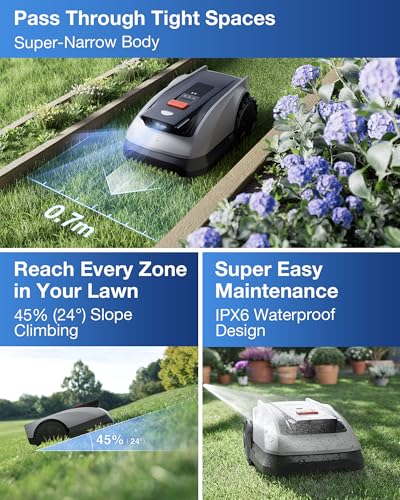 ECOVACS Goat O1200 RTK Robotgrasmaaier, draadloos, 1200 m², RTK-navigatie + zicht verbeterd door Lidar, automatische cartografie, smalle doorgangen 0,7 m, nauwkeurig maaien van randen, helling 45% - Afbeelding 6