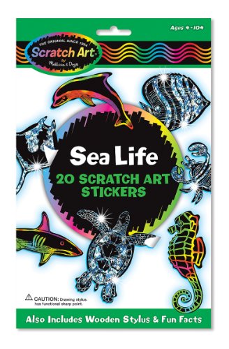 Melissa & Doug Scratch Art Sticker Set: Sea Life (20 Stickers)