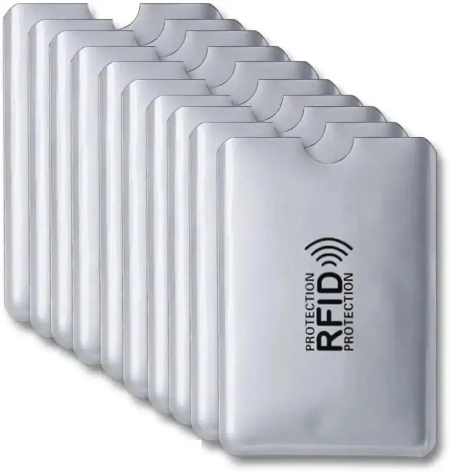 Kit 10 Envelopes Protetores RFID Para Cartão De Crédito Contactless - Bloqueio Anti-Fraude, Proteção Contra Golpes E Roubos De Dados, Slim Resistente À Água para Bancos, Ultrafino