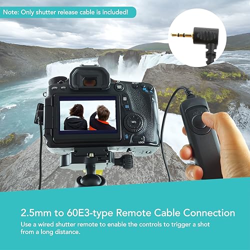 Cable disparador remoto RS-60E3 para Canon Rebel T7i T6i y PowerShot G16 3