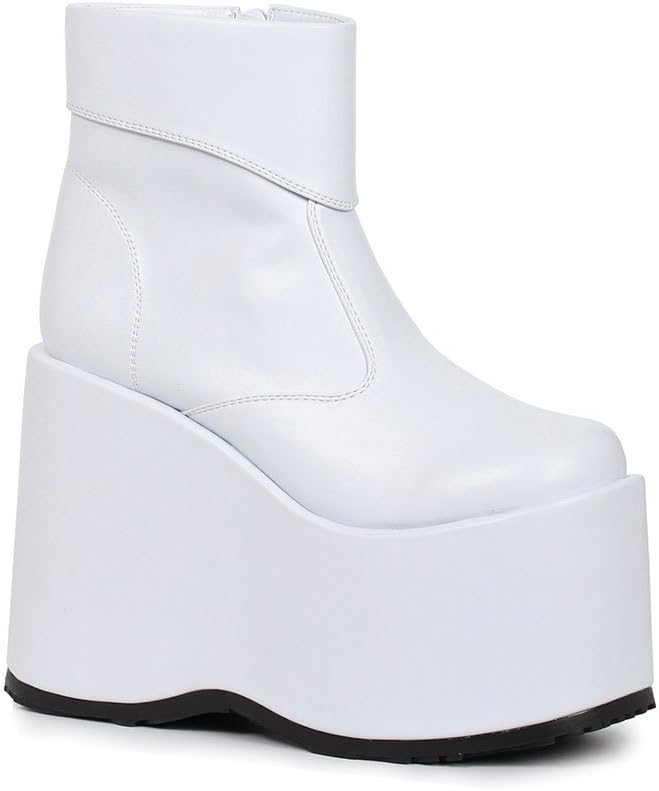 Mens White Frank Platform Ankle Boots size Large 12-13